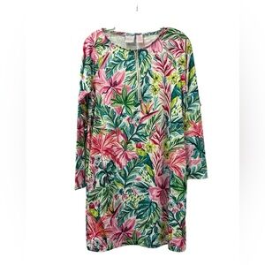 Women’s Stella Parker Coverup Size Medium Tropical Floral Long Sleeve NWT